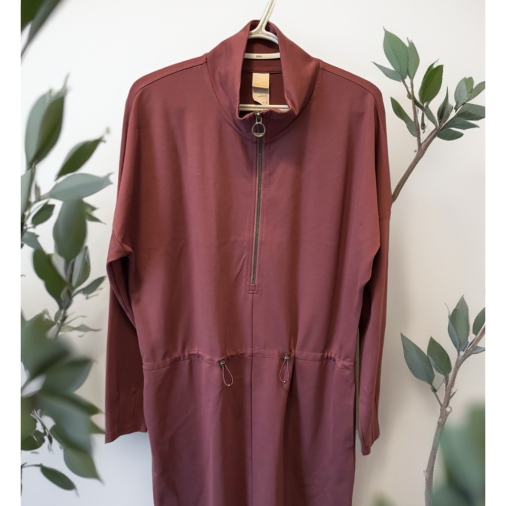 NWOT LoLë Long Sleeve Drawstring Mini/Tunic Dress - Size  (L) - Mauve/Dusty Rose
